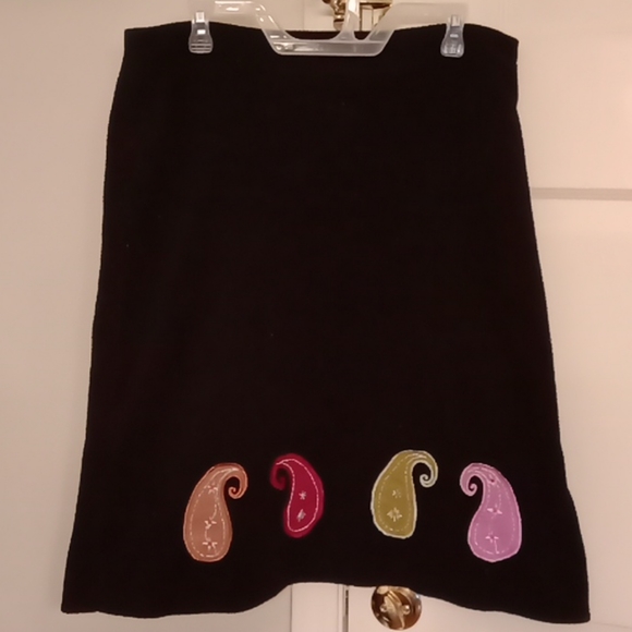 Global Groove Black Skirt with Paisleys - Picture 3 of 6